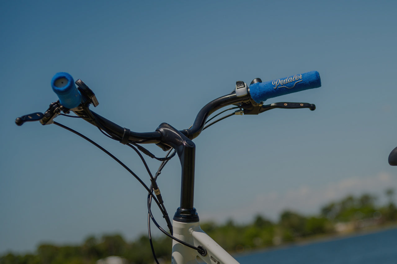 Bike handles with Pedaler Grip covers on