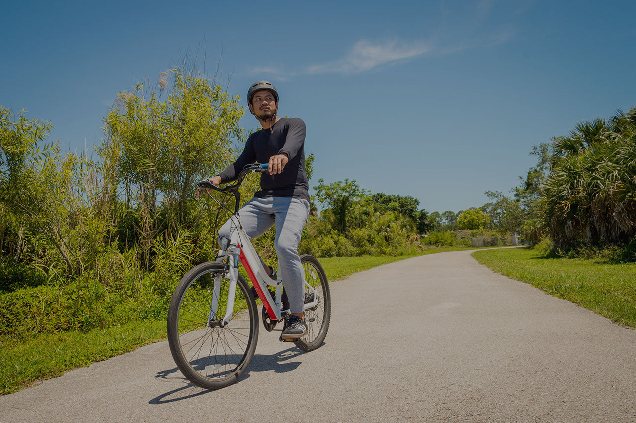 man riding a bicycle